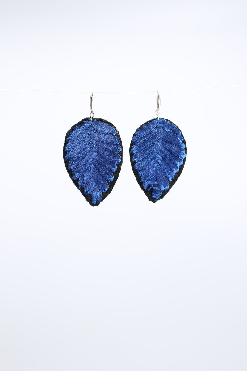 Autumn Leaves Embroidered Earrings - Small - Jianhui London