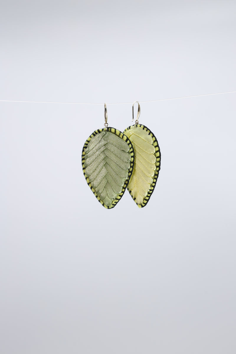 Autumn Leaves Embroidered Earrings - Jianhui London