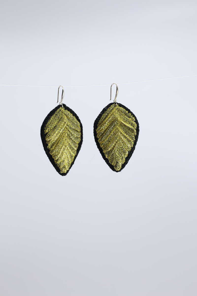 Autumn Leaves Embroidered Earrings - Jianhui London