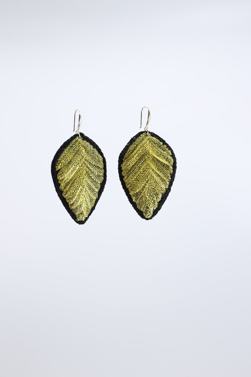 Autumn Leaves Embroidered Earrings - Small - Jianhui London