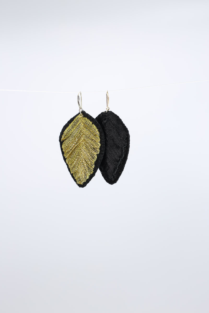 Autumn Leaves Embroidered Earrings - Jianhui London