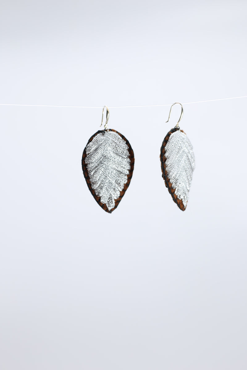 Autumn Leaves Embroidered Earrings - Jianhui London