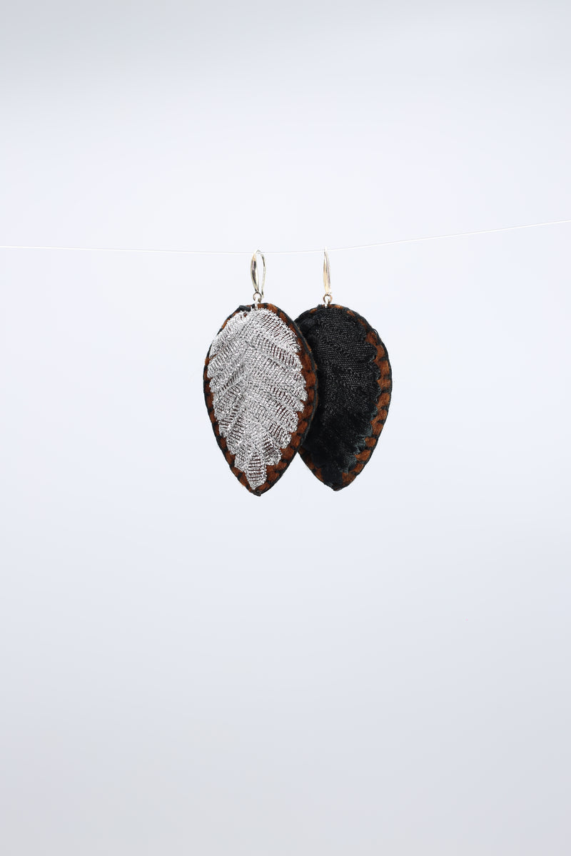Autumn Leaves Embroidered Earrings - Jianhui London