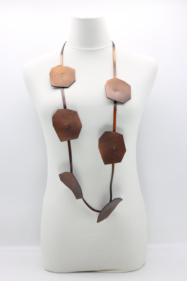 Recycled Leatherette Big Lotus Necklaces - Jianhui London