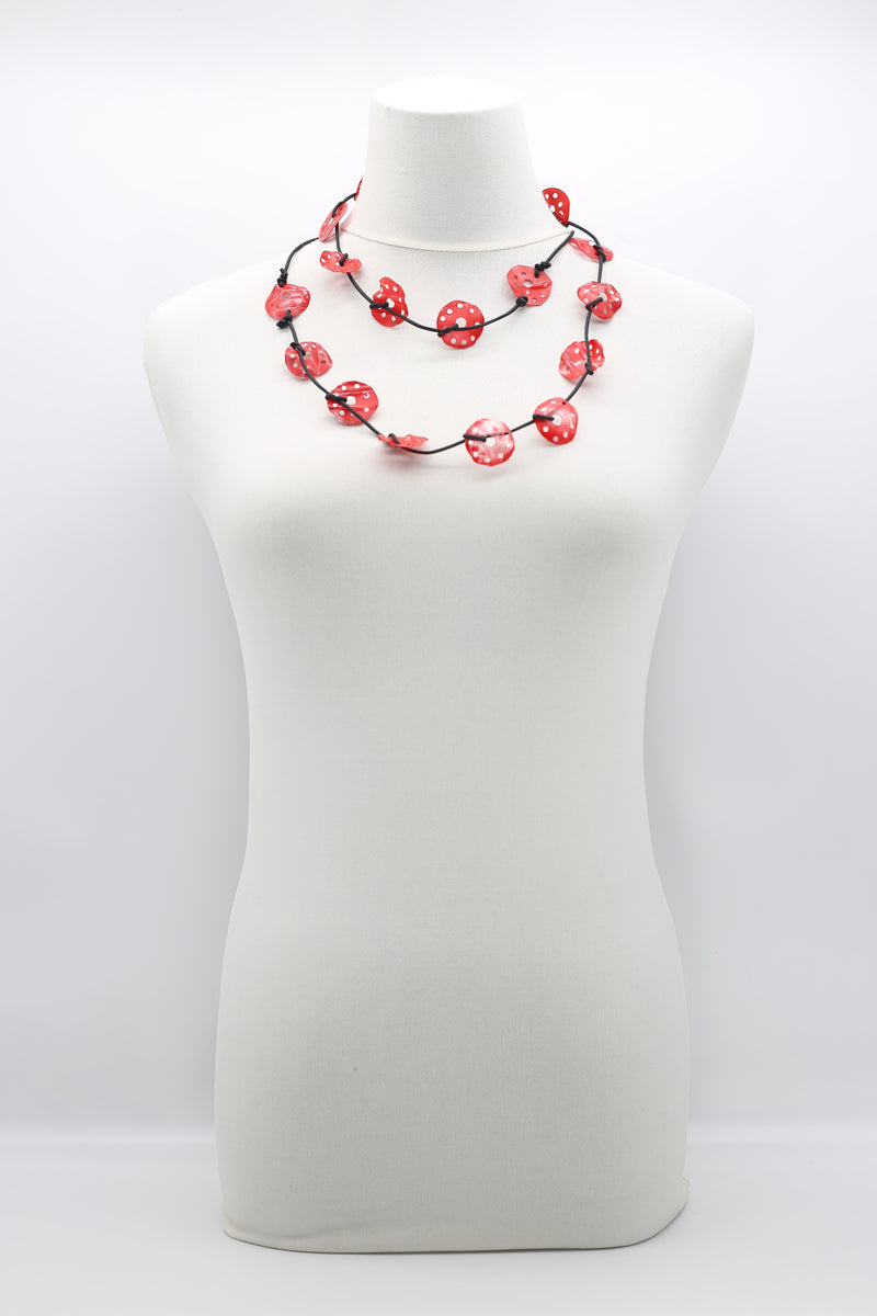 Aqua Lotus Root Necklace - Hand-painted - Small - Jianhui London
