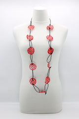Aqua Lotus Root Necklace - Hand-painted - Large - Jianhui London