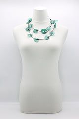 Aqua Plain Necklaces - Hand-painted - Small - Jianhui London
