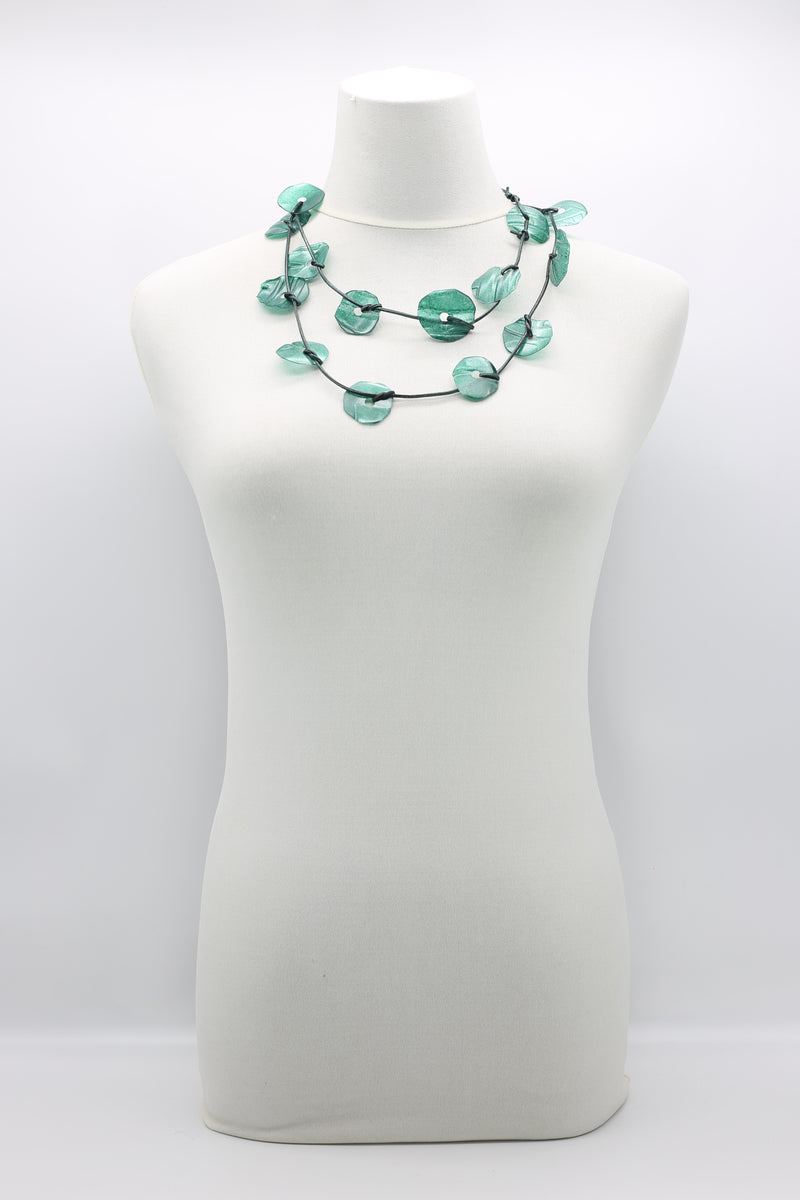 Aqua Plain Necklaces - Hand-painted - Small - Jianhui London