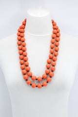 Round Beads Necklaces Set - Spring Green/Orange/Black - Jianhui London