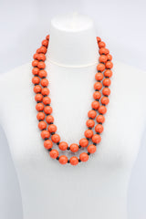 Berry & Round Beads Necklaces Set - Spring Green/Orange/Black - Jianhui London