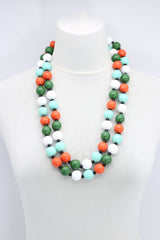 Round Beads & Beads on Leatherette Chain Necklaces Set - Jianhui London