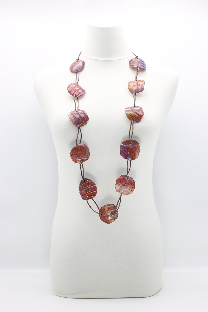 Aqua Plain Necklace - Hand-painted - Large - Jianhui London