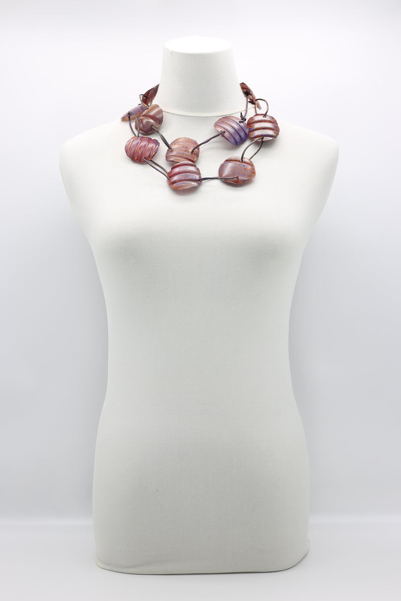 Aqua Plain Necklace - Hand-painted - Large - Jianhui London
