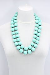 Round Beads & Beads on Leatherette Chain Necklaces Set - Jianhui London