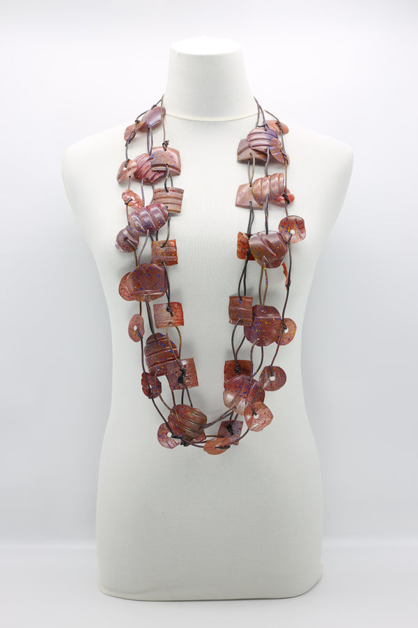 Aqua Plain Necklaces Set - Hand-painted - Jianhui London