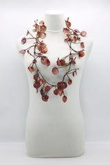 Upcycled plastic bottles - Aqua Willow Tree & Water lily Necklace - Duo- Hand-painted - Jianhui London
