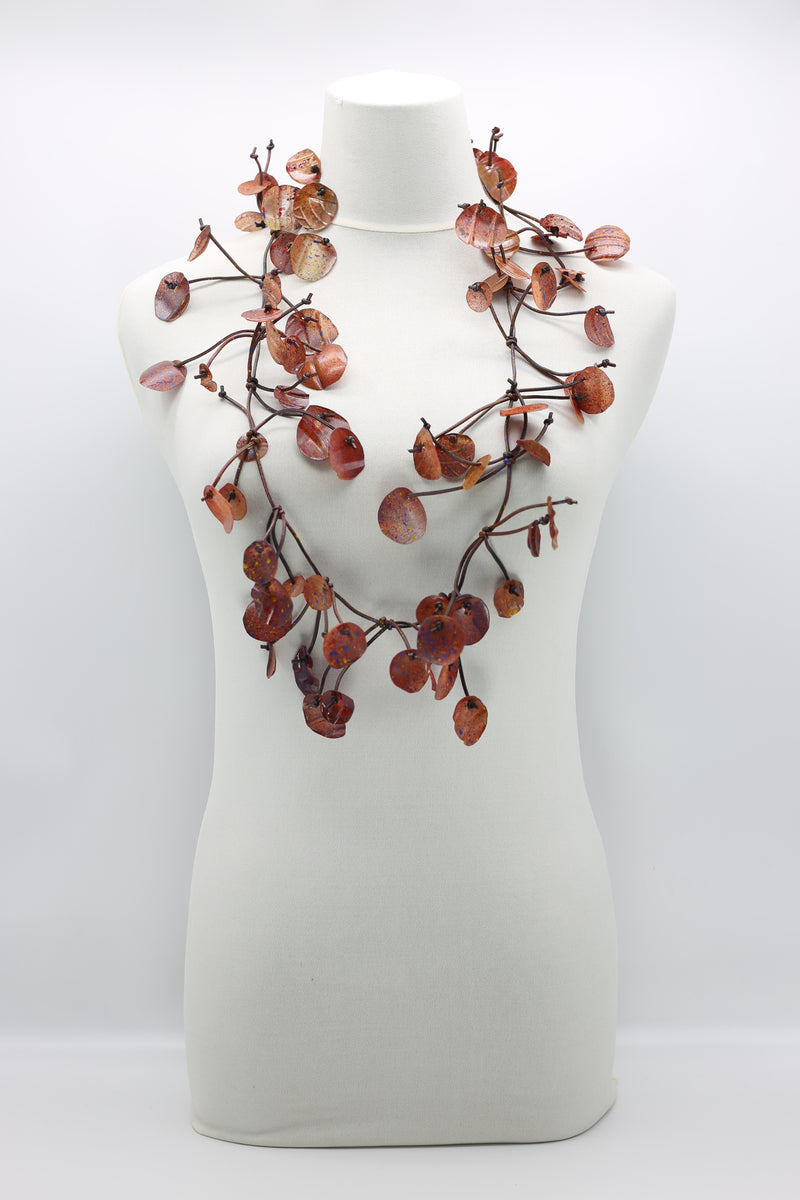 Upcycled plastic bottles - Aqua Willow Tree & Water lily Necklace - Duo- Hand-painted - Jianhui London