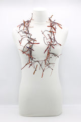 Upcycled plastic bottles - Aqua Willow Tree & Water lily Necklace - Duo- Hand-painted - Jianhui London