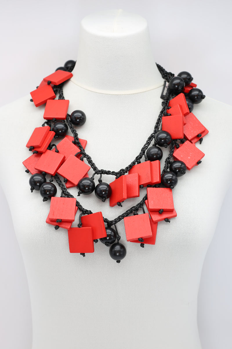 Squares & Beads Necklace - Jianhui London