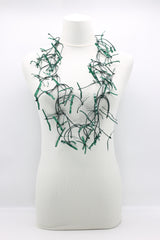 Upcycled plastic bottles - Aqua Willow Tree & Water lily Necklace - Duo- Hand-painted - Jianhui London