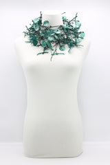 Upcycled plastic bottles - Aqua Willow Tree & Water lily Necklace - Duo- Hand-painted - Jianhui London