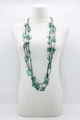 Aqua Lotus Root Necklaces Set - Hand-painted - Jianhui London