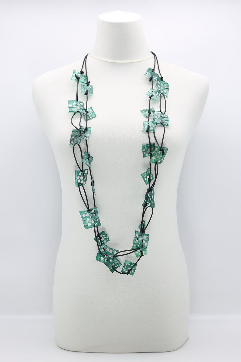 Aqua Lotus Root Necklaces Set - Hand-painted - Jianhui London