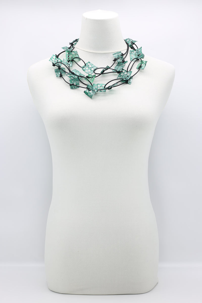 Aqua Lotus Root Necklaces Set - Hand-painted - Jianhui London