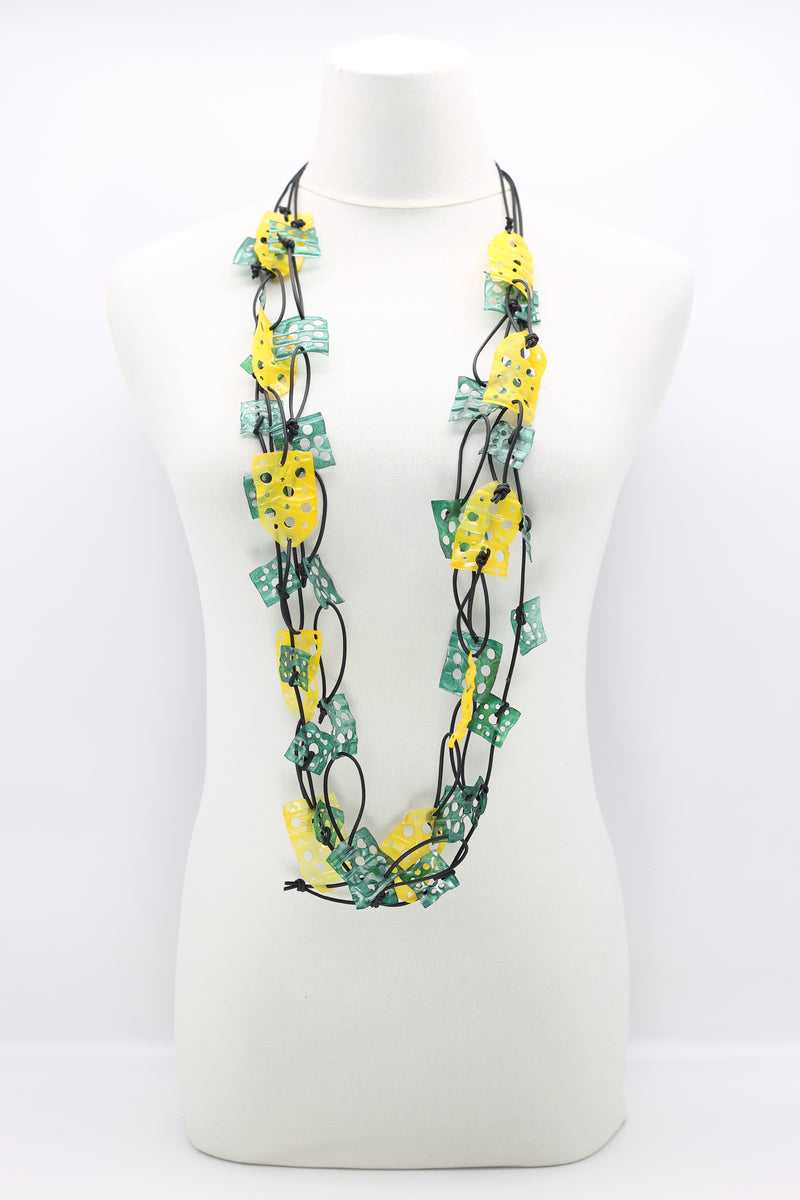 Aqua Lotus Root Necklaces Set - Hand-painted - Jianhui London