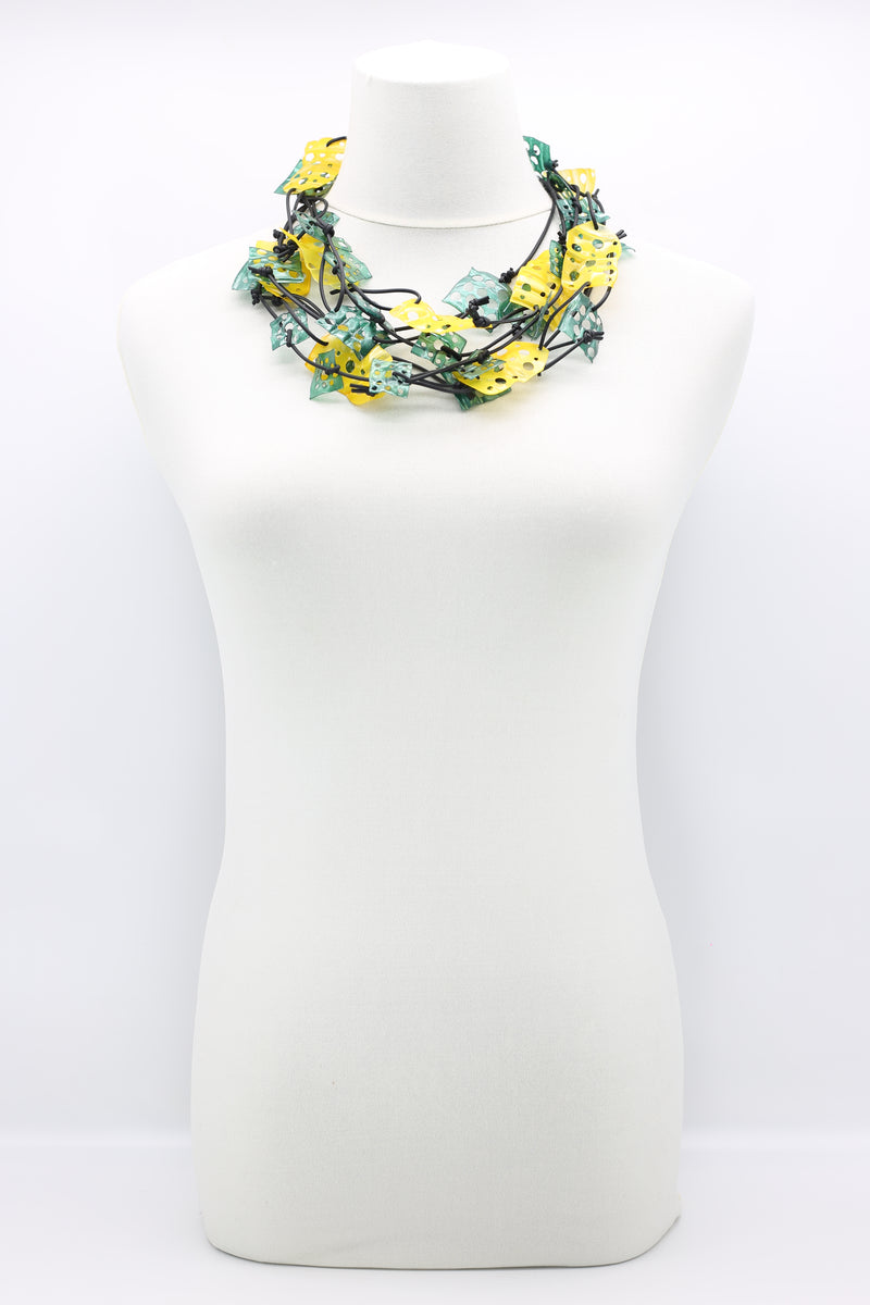 Aqua Lotus Root Necklaces Set - Hand-painted - Jianhui London