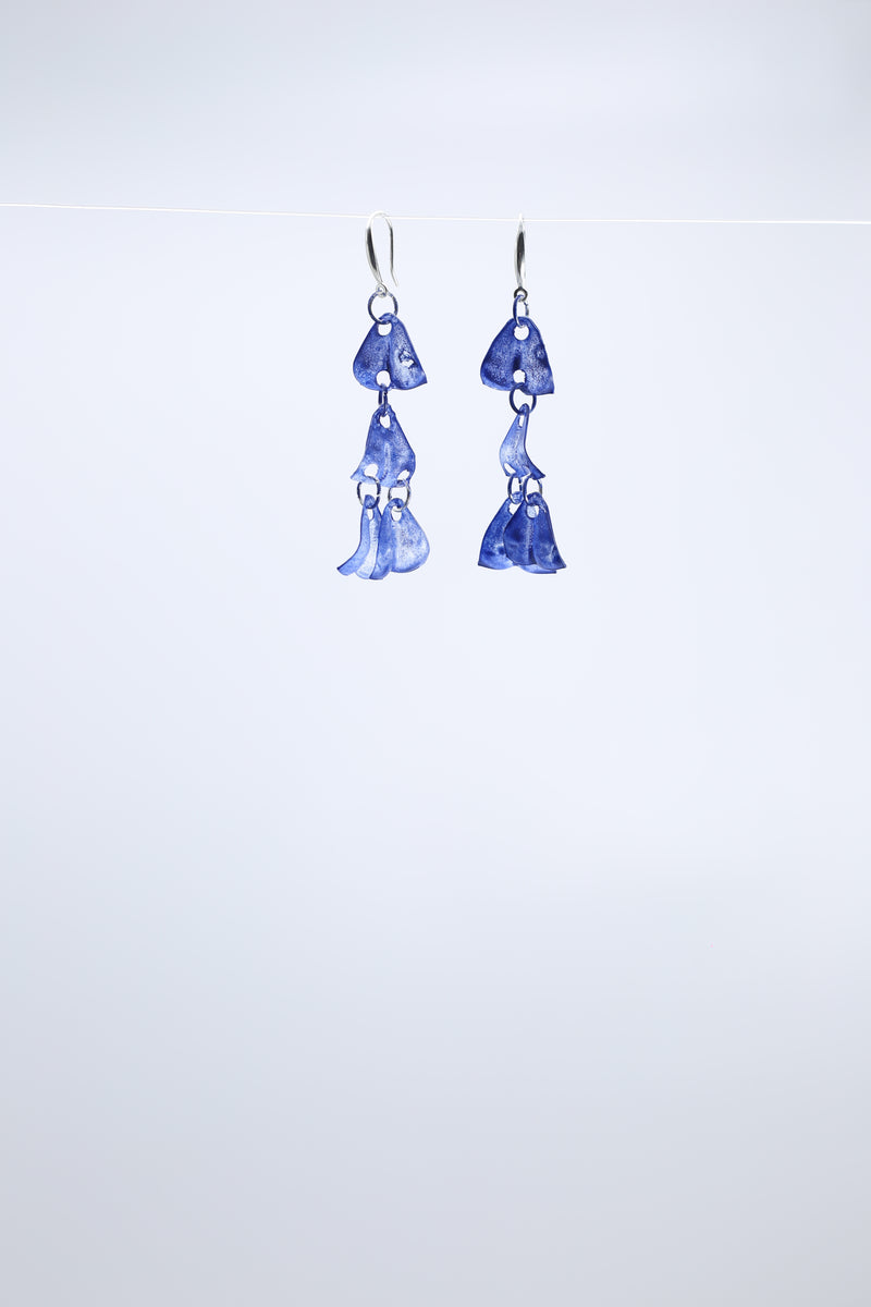 Aqua Chandelier style 2 earring- Hand painted red - Jianhui London