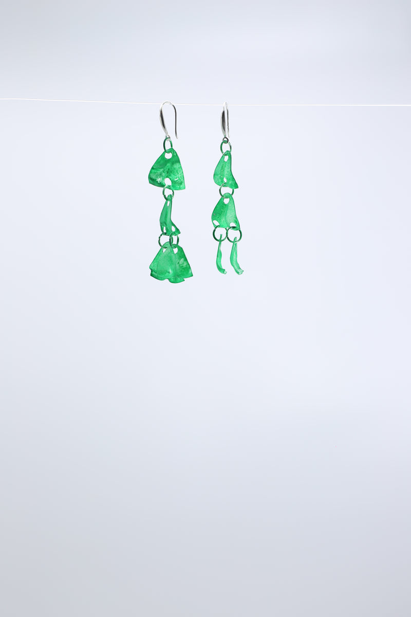Aqua Chandelier style 2 earring- Hand painted red - Jianhui London