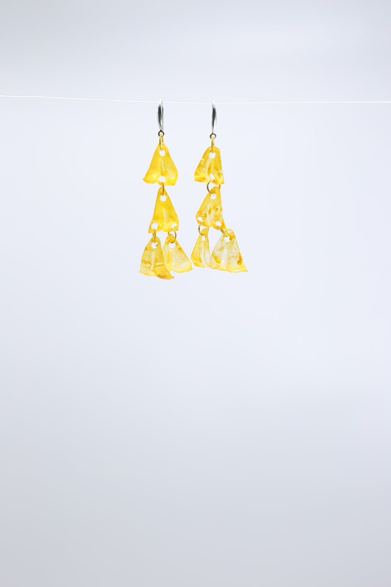 Aqua Chandelier style 2 earring- Hand painted red - Jianhui London