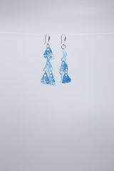 Aqua Chandelier style 2 earring- Hand painted red - Jianhui London