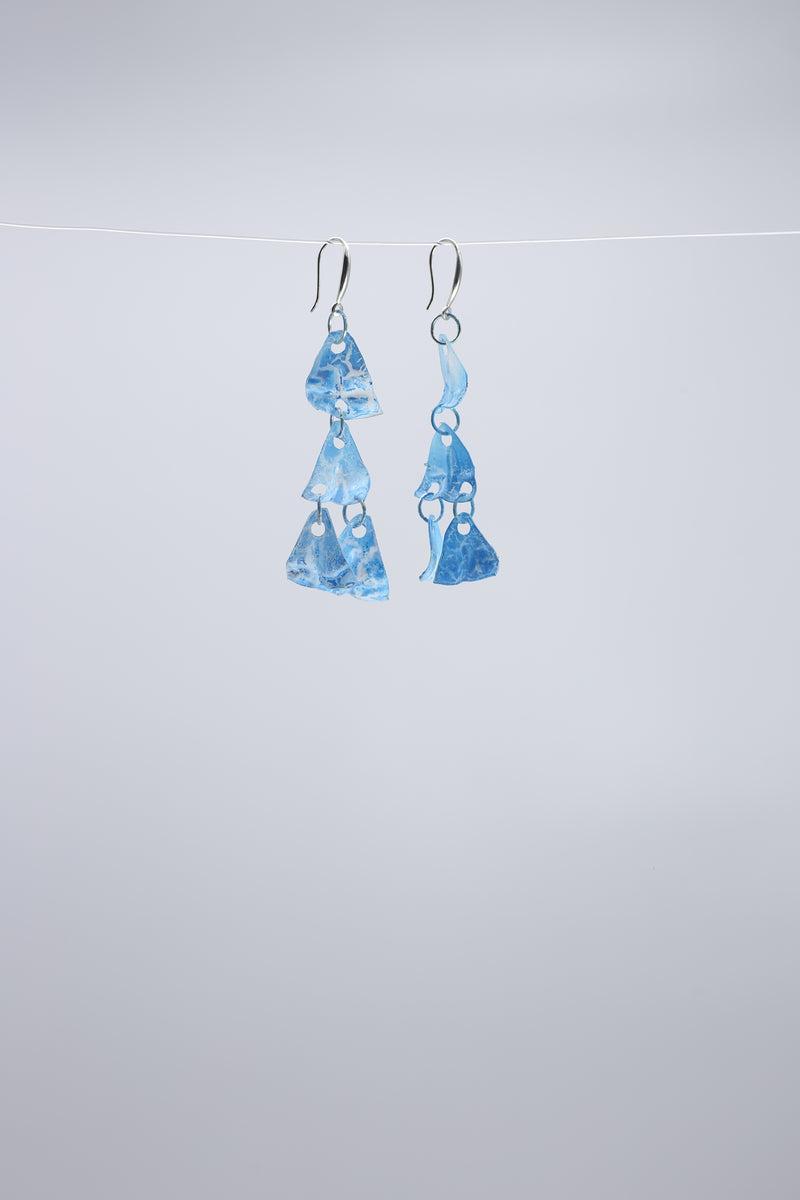 Aqua Chandelier style 2 earring- Hand painted red - Jianhui London