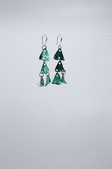 Aqua Chandelier style 2 earring- Hand painted red - Jianhui London