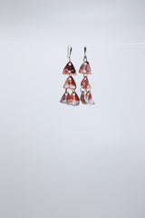 Aqua Chandelier style 2 earring- Hand painted red - Jianhui London