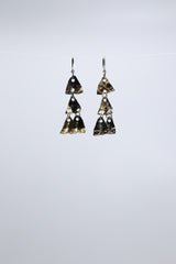 Aqua Chandelier style 2 earring- Hand gilded gold - Jianhui London