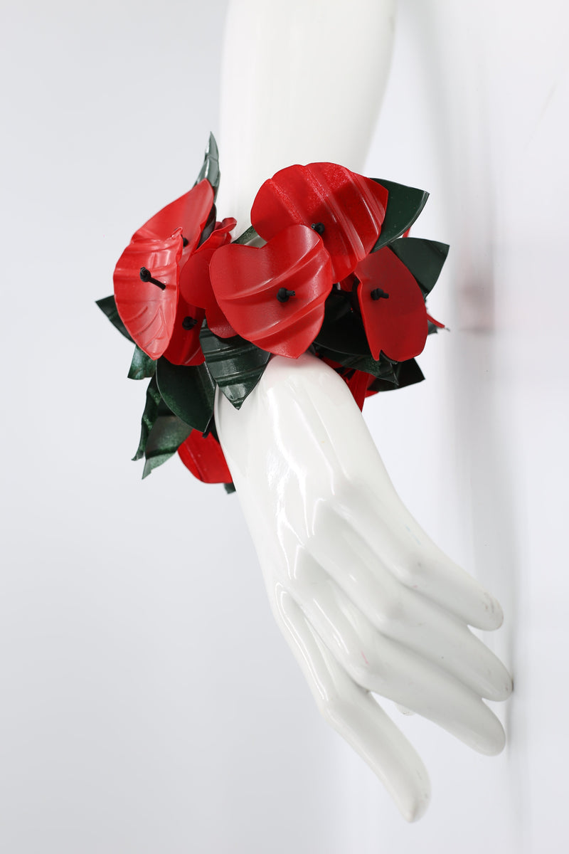 Recycled Plastic Flamingo Lily with Leaf Bracelet - Jianhui London