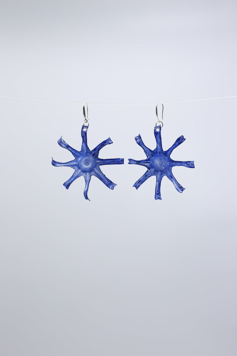 Aqua Starfish earring- Hand painted - Jianhui London