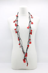Leatherette Chain with Hand Painted Wooden Hearts - Jianhui London