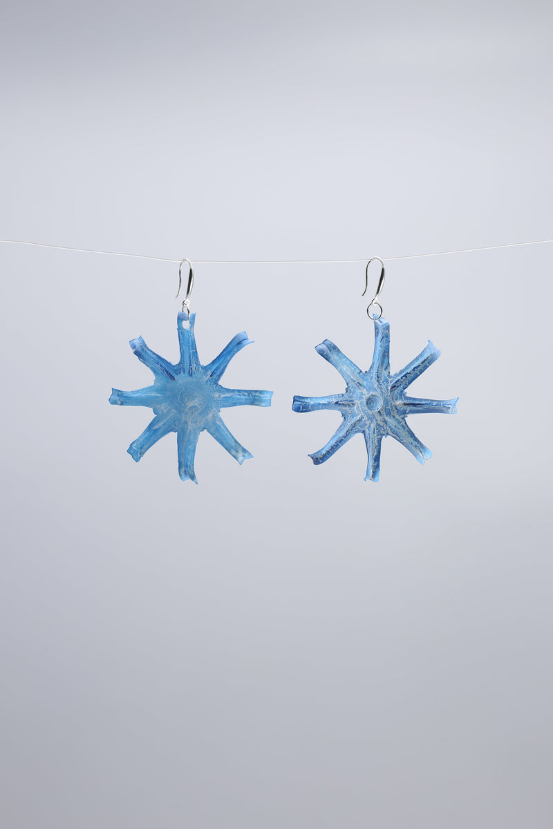 Aqua Starfish earring- Hand painted - Jianhui London
