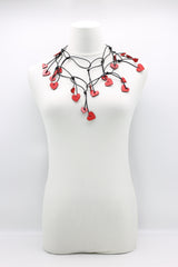 Leatherette Chain with Hand Painted Wooden Hearts - Jianhui London