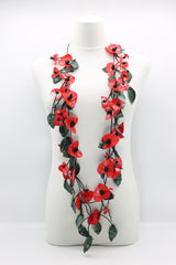 Recycled Plastic Flamingo Lily with Leaves Necklace - Jianhui London