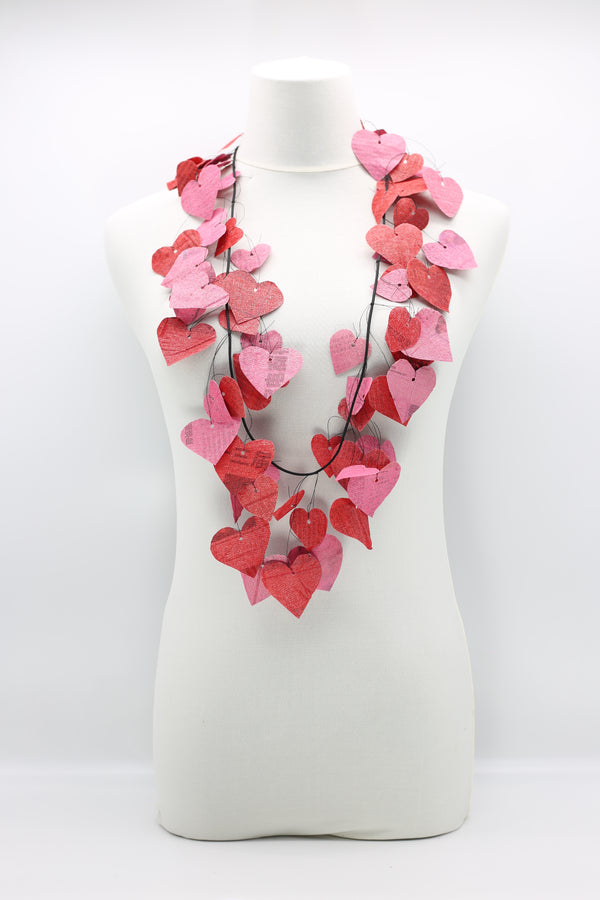Waterproof Recycled Newspaper Heart Necklace - Jianhui London