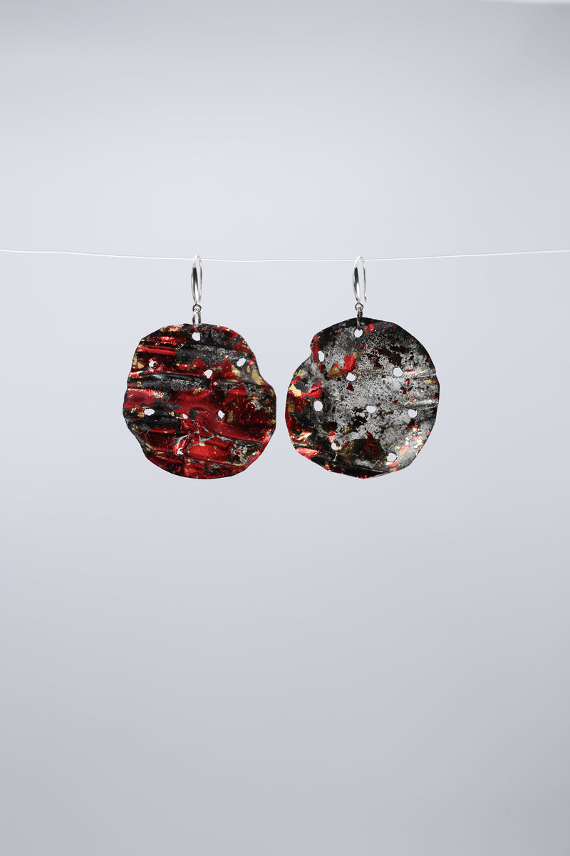 Aqua Big Lotus Roots earring - Hand gilded - Jianhui London