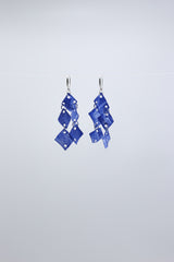 Aqua Chandelier earring- Hand painted blue - Jianhui London