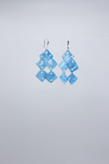 Aqua Chandelier earring- Hand painted blue - Jianhui London