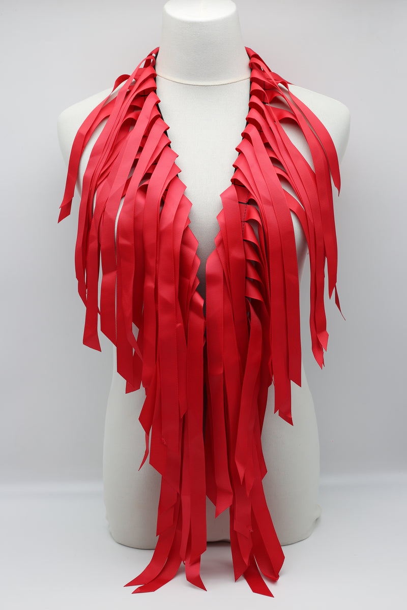Biba Round Beads & Ribbon - Black/Red - Jianhui London