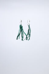 Aqua Willow tree earring - Hand painted red - Jianhui London